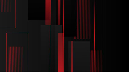 Abstract red stripe and lines on dark design futuristic background