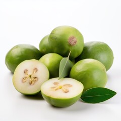 Feijoa fruit isolated on white background.