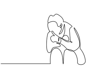 person man making quiet sign line art