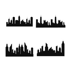 City Silhouettes Collection For Templates Design Elements