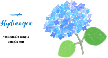カードデザイン　アジサイ（水色）