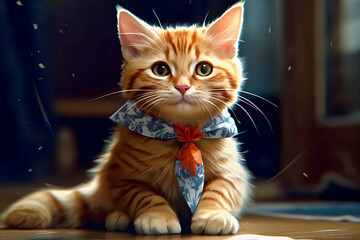 AI generates sophisticated illustrations depicting diverse cat expressions and actions