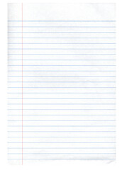 Blank school notebook paper