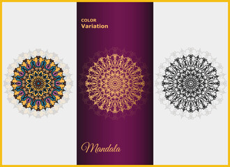 colorful vector luxury ornamental fashion beauty frame style mandala round shapes background design template