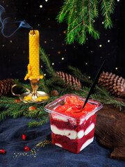 christmas still life with candle - 602898037