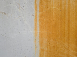 Concrete wall surface stained by rust