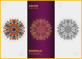 Vector hand drawn fashion style mandala with round shapes . Ethnic elements mandala with colorful ornament