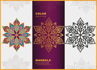 Ornament beautiful card, frame, fashion colorful mandala design background