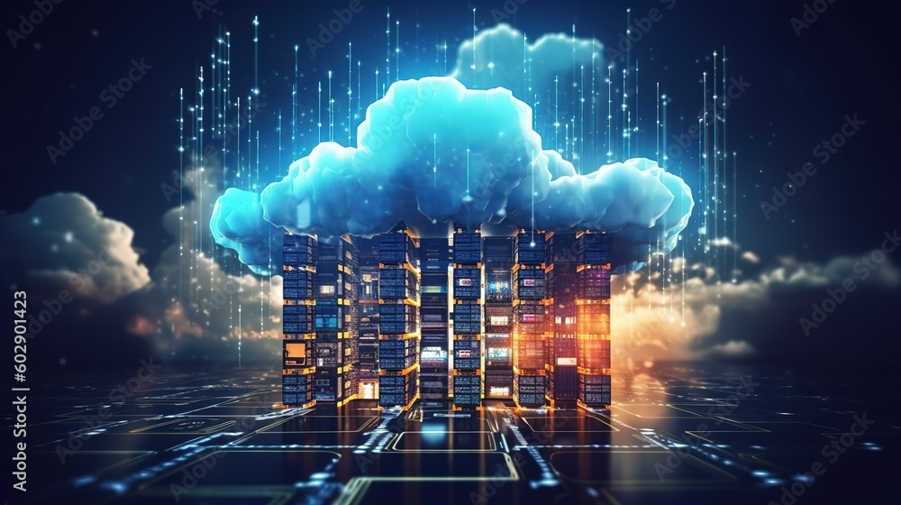 Poster cloud data storage.generative ai