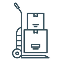 Icon don't use a sack truck to carry boxes of goods