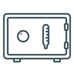 Storage temperature icon with safe and thermometer