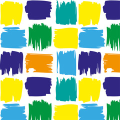 Colorful brush stroke seamless pattern - obrazy, fototapety, plakaty