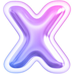 Alphabet Letter X Gradient 3d font
