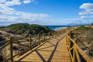 Fototapeta na wymiar Playa de Cabopino Artola en Marbella