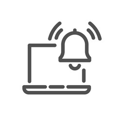 Notification related icon outline and linear symbol.