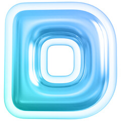 Alphabet Letter D Gradient 3d modern font