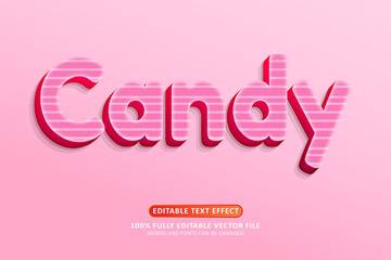 Pink candy text effect editable modern style