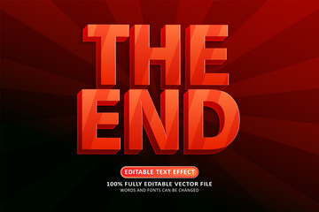 The end red text effect editable modern style