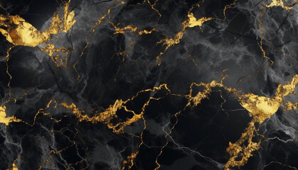 Naklejka na ściany i meble Black and gold marble, Marble floor, Marble pattern texture background, Marble for interior design. (See more in my portfolio)
