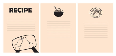 recipe template illustration minimalist