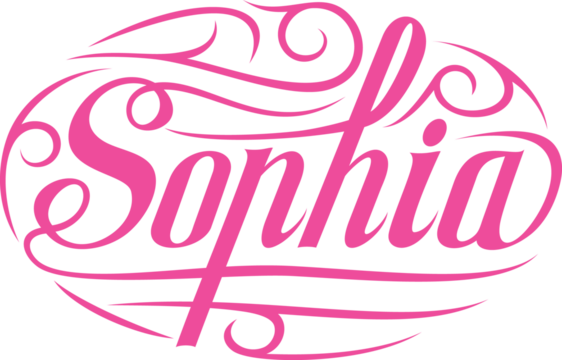 Female name Sophia PNG illustration