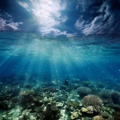 Foto op Aluminium An underwater scene with a scuba diver Generative AI  © LayerAce.com