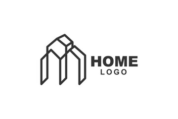 letter M logo for home for business that relate with real estate or house