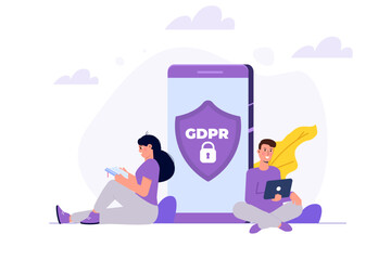 General Data Protection Regulation - GDPR iconcept. Vector illustration.