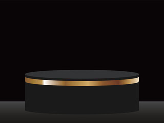 高級感のあるライン入りの台座　ブラック＆ゴールド