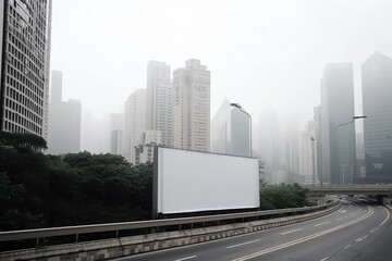 Fototapeta premium A Blank Billboard Banner for Your Advertising Needs. AI Generated.