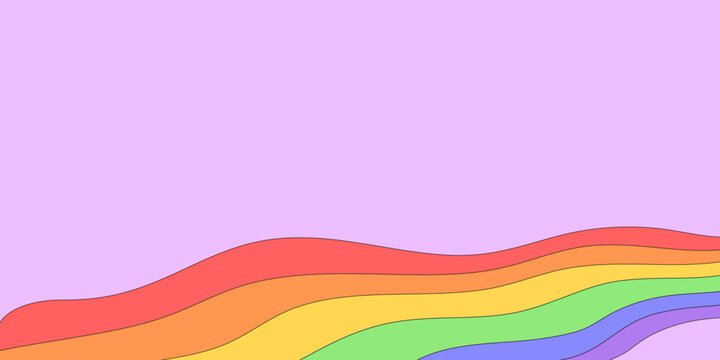 Rainbow lgbt flag colors background. Pride month, week or day celebration wallpaper. LGBTQ support social media banner or post template, greeting card or party, event, festival or parade invitation.