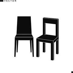 Chair silhouette. Classical furniture vector