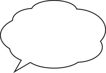Fototapeta premium 雲形吹き出し 実線 枠のみ 