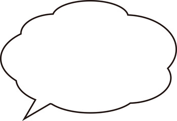 雲形吹き出し　実線　白塗り
