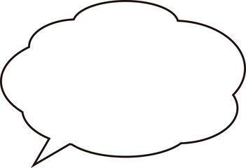 雲形吹き出し　実線　白塗り
