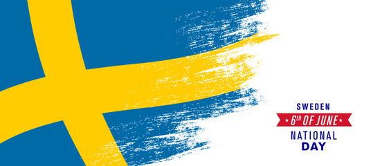 Sweden happy national day greeting card, banner vector illustration