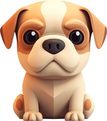 Fototapeta na wymiar Animal puppy 3D icon transparencyy illustration.