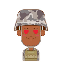 soldier in love face cartoon cute