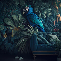 AI Artwork, Jungle, Dschungel Wallpaper,