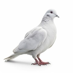 Dove side view, studio shot, isolated on white background. generative AI