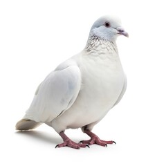 dove isolated on white background. studio shot. front view. generative AI