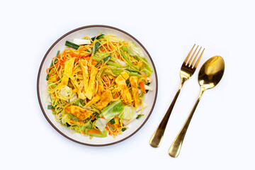 Chinese-styled fried noodle. Asian cuisine