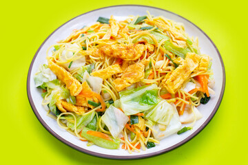 Chinese-styled fried noodle. Asian cuisine