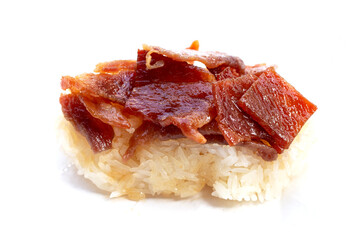 Sticky rice with fried pork