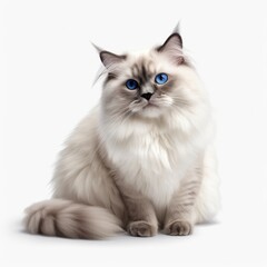 Cute Ragdoll cat with bue eyes, with funny expression. generative AI