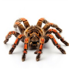 Mexican Fireleg Tarantula (Brachypelma boehmei) isolated on white background. generative AI