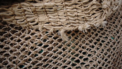rustic net fabrics stacked as background