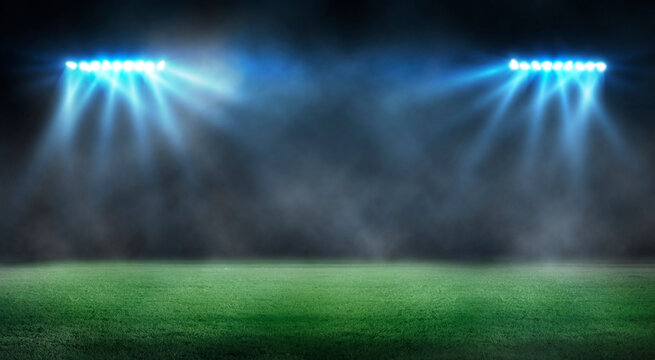 lights at night and stadium 3D rendering.	