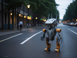 robot in the street