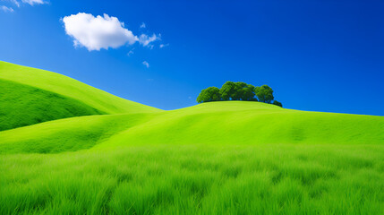Fototapeta premium landscape with green grass and sky